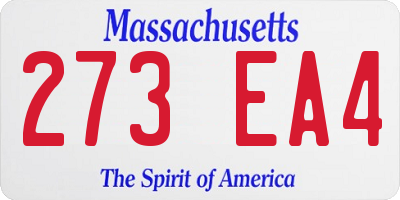 MA license plate 273EA4