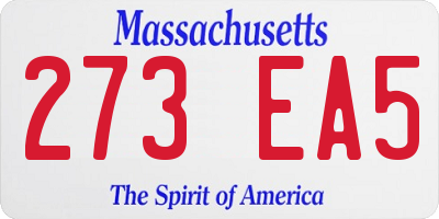 MA license plate 273EA5