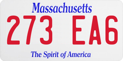 MA license plate 273EA6