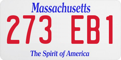 MA license plate 273EB1