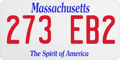 MA license plate 273EB2