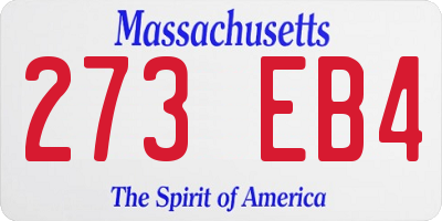 MA license plate 273EB4