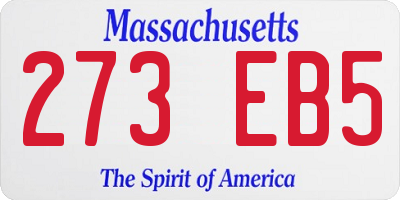MA license plate 273EB5