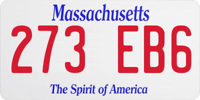 MA license plate 273EB6
