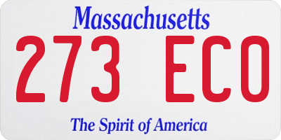 MA license plate 273EC0