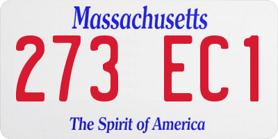 MA license plate 273EC1
