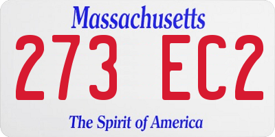 MA license plate 273EC2