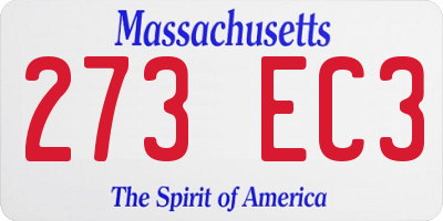 MA license plate 273EC3