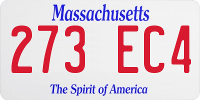 MA license plate 273EC4