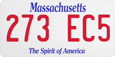 MA license plate 273EC5