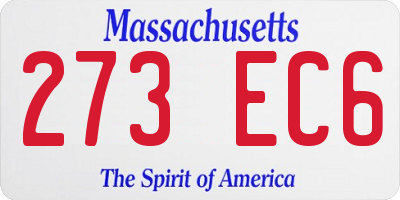MA license plate 273EC6