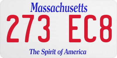 MA license plate 273EC8