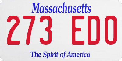 MA license plate 273ED0