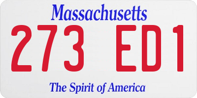 MA license plate 273ED1