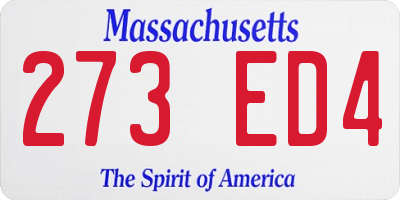 MA license plate 273ED4
