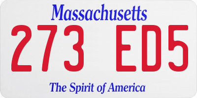 MA license plate 273ED5