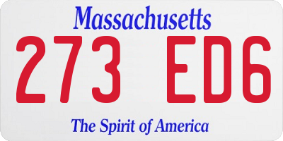 MA license plate 273ED6