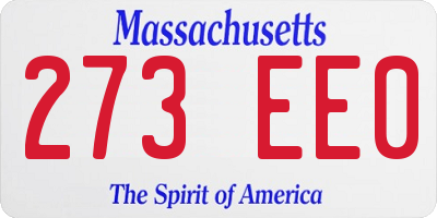 MA license plate 273EE0