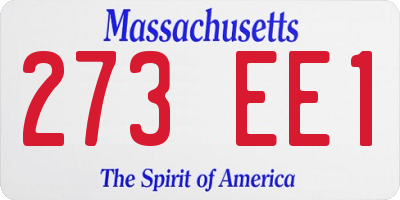 MA license plate 273EE1