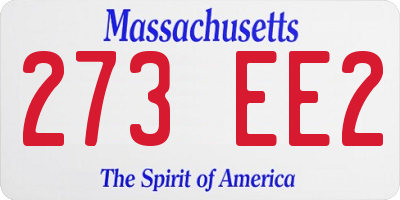 MA license plate 273EE2