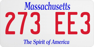 MA license plate 273EE3