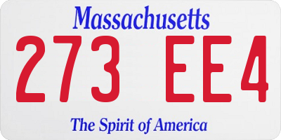 MA license plate 273EE4