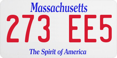 MA license plate 273EE5