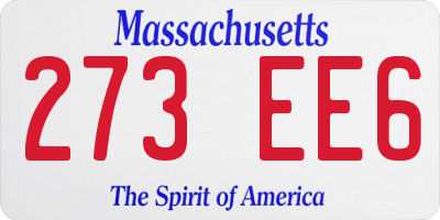 MA license plate 273EE6
