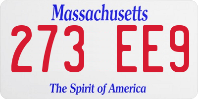 MA license plate 273EE9