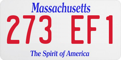 MA license plate 273EF1