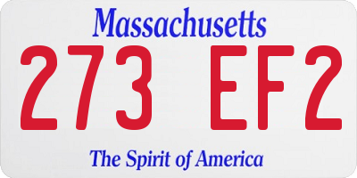 MA license plate 273EF2