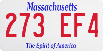 MA license plate 273EF4