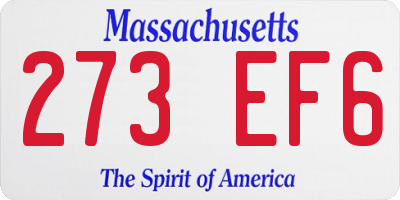 MA license plate 273EF6