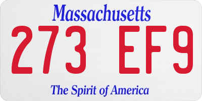 MA license plate 273EF9