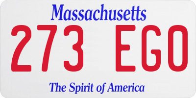 MA license plate 273EG0
