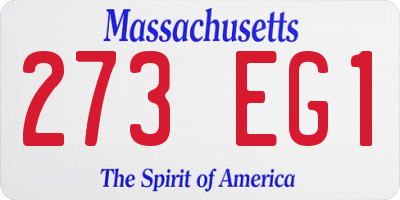 MA license plate 273EG1