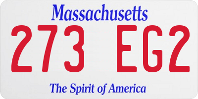 MA license plate 273EG2