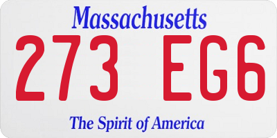 MA license plate 273EG6
