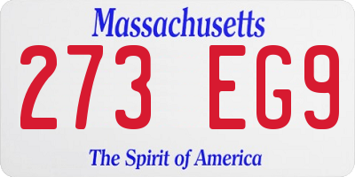 MA license plate 273EG9