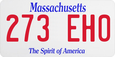 MA license plate 273EH0