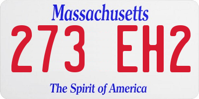 MA license plate 273EH2