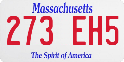 MA license plate 273EH5