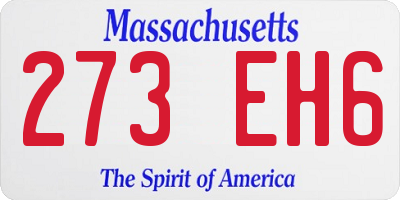 MA license plate 273EH6