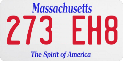 MA license plate 273EH8