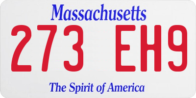 MA license plate 273EH9