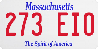 MA license plate 273EI0
