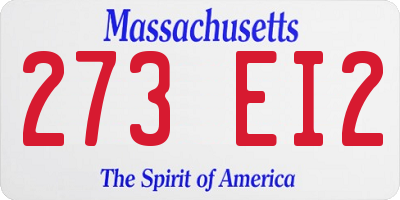 MA license plate 273EI2