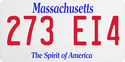 MA license plate 273EI4