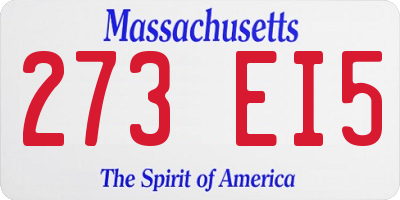 MA license plate 273EI5