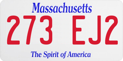 MA license plate 273EJ2